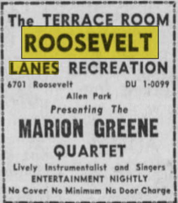 Roosevelt Lanes Recreation - Apr 15 1953 Ad